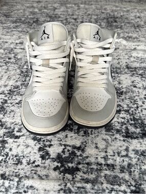 Nike White and Light Gray High-Top Sneakers